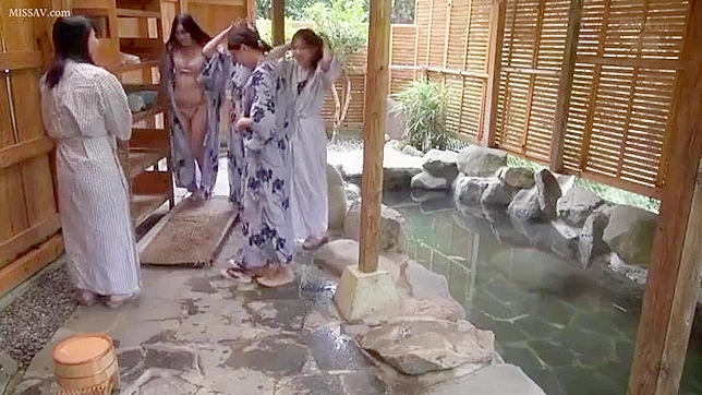 Steamy Naughtiness -  Nude Japanese Schoolgirls in Onsen Сaught on Cam Pervy Voyeur!