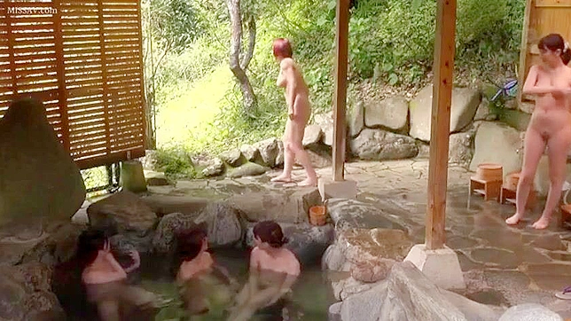 Hot springs spying! lusty Japanese girls undressing and bathing, revealing their nude bodies and wet pussies!