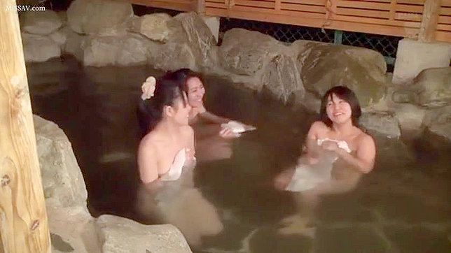 Public Onsen Spying! Lusty Japanese Girls Undressing & Bathing Hot Springs!