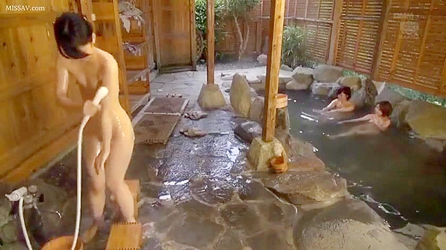 Spy on Shy Japanese Girls Undressing and Bathing Nude in Public Onsen