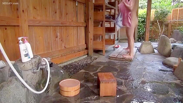 Fucking eager sluts at a hot spring in the mountains, #onsen #voyeur #schoolgirls