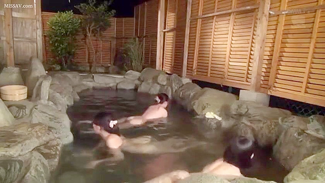Sneaky Peeping Tom Catches Japanese Girls Nude in Public Onsen, Big Boobs and Pussy Exposed