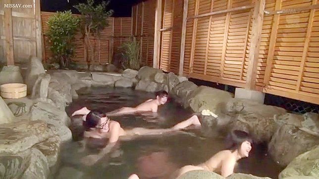 Sneaky Peeping Tom Catches Japanese Girls Nude in Public Onsen, Big Boobs and Pussy Exposed