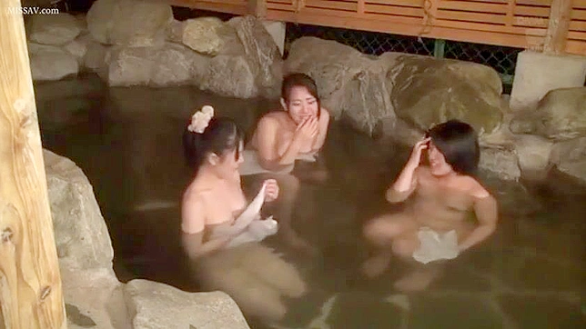 Sneaky Peeping Tom Catches Japanese Girls' Naked Bodies in Public Onsen, #Boobs #Pussy