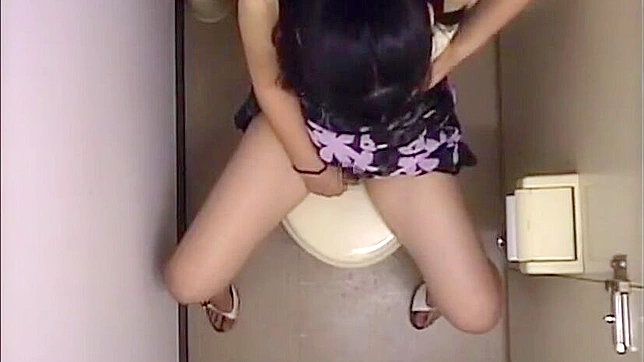 Naughty office lady caught masturbating by sly spy cam in the toilet.
