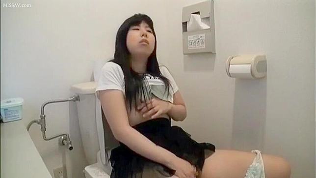 Sneaky Spy Cam Captures Sexy Office Lady's Solo Act in the toilet - A Must-See!
