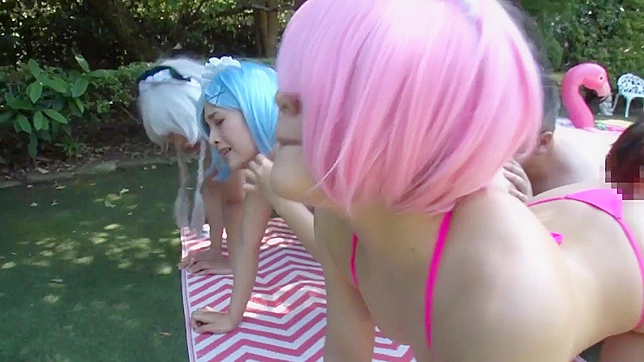 Cosplay is fun but a Japanese lesbian threesome with a big dildo is so much better
