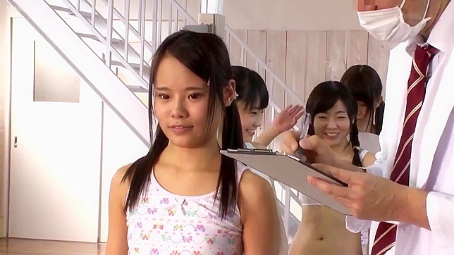 Older teacher seduce their Japanese teen schoolgirls for show small tits