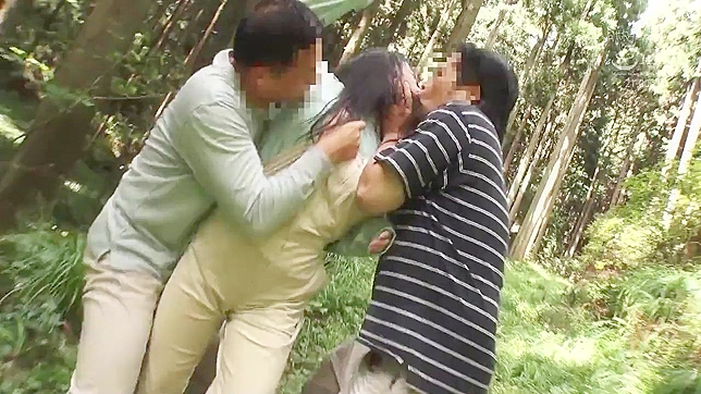 Caught in the Woods, Two Fucking Japanese Chicks Gets Double Teamed and Fucked!