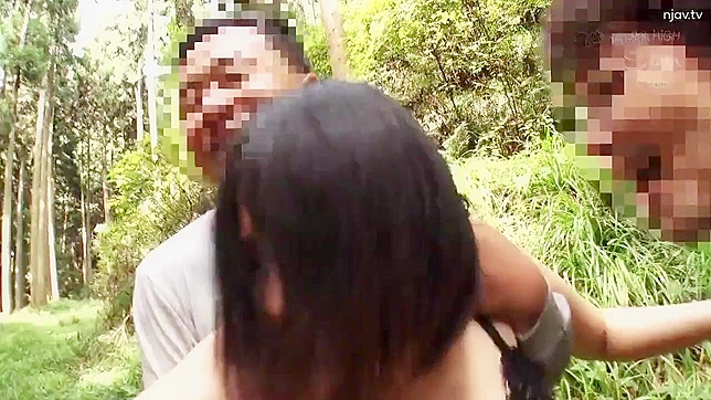 Fuckin' captive sluts from Japan get triple-fucked hard in the woods, no condoms!