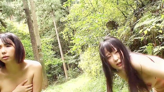 Hard Gangbanged in the Forest by Two Screaming Japanese Whores!