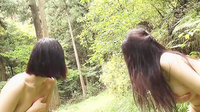 Hard Gangbanged in the Forest by Two Screaming Japanese Whores!