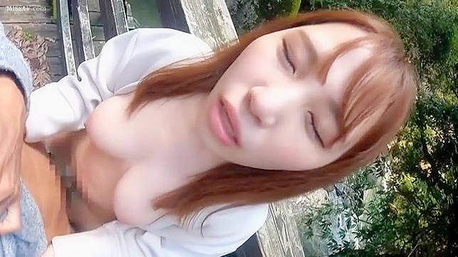 Skinny Japanese MILF ass fucked and receives facial outdoors!