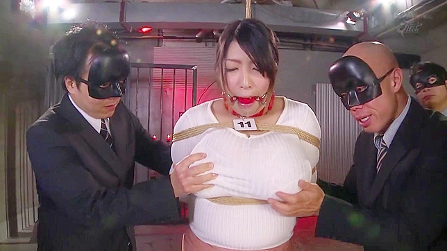 Busty Slave Gets Fucked Brains Out by Dominant Dudes! Tied Up Japanese MILF