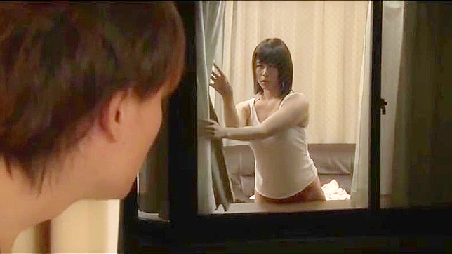 Peeping perv neighbor gets a chance to fuck horny married Japanese woman!