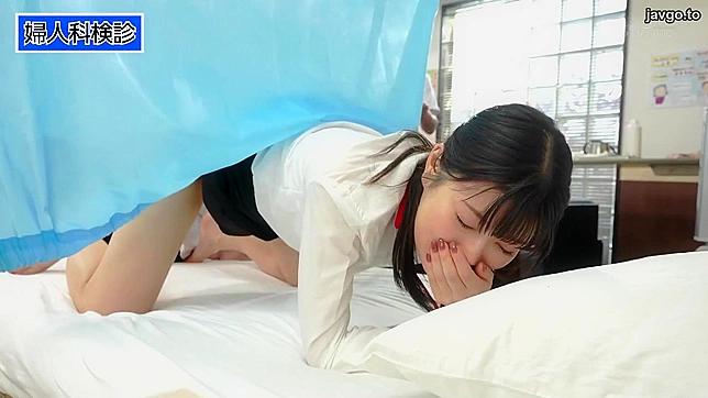 Japanese slut deep-throats doctor's dick during naughty exam room fun