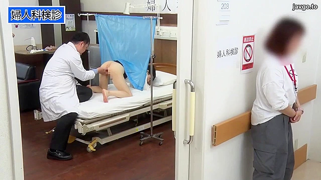 Japanese slut deep-throats doctor's dick during naughty exam room fun