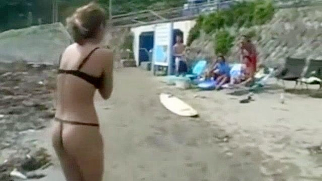 Jav Pretty Babe in Micro Bikini on Japanese Beach Gets Fucked Outdoors