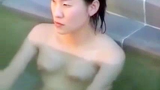 Japanese outdoor bath girls naked ~ Scandalous Jav bathing video