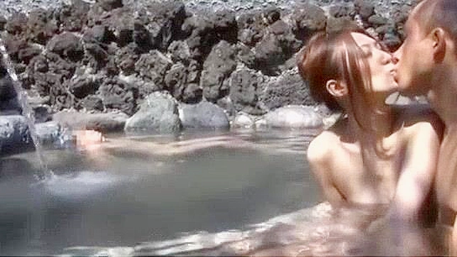 Japanese MILF Misuzu Takashima enjoys outdoor baths