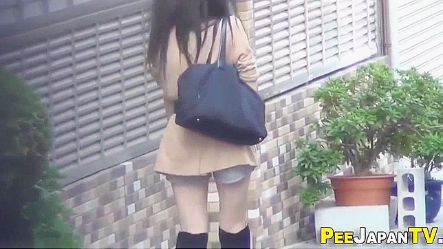 Japanese Girl Sucks and Pee in Public Alley – Stockings Fetish