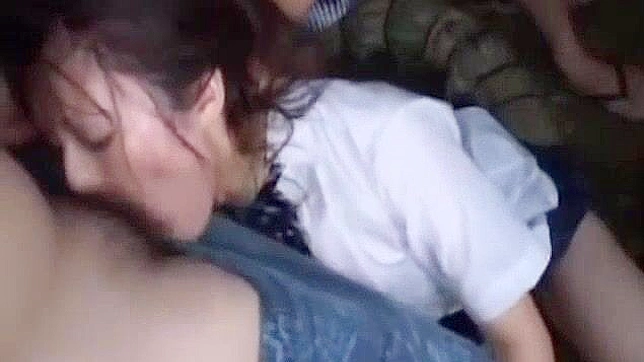 Exotic Japanese Whore Ayu Sugihara's Incredible Gangbang Scene with Blowjob