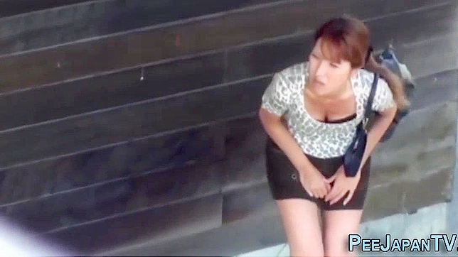 Japanese Girl in High Heels Peeing in Public - Must Watch!