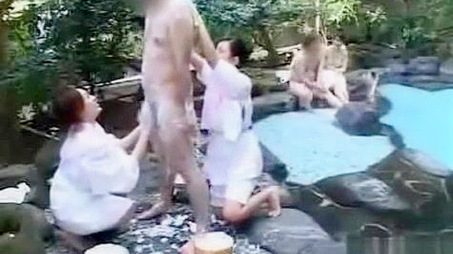 Jav CFNM Massage with Group Handjob at Outdoor Spa in Japan