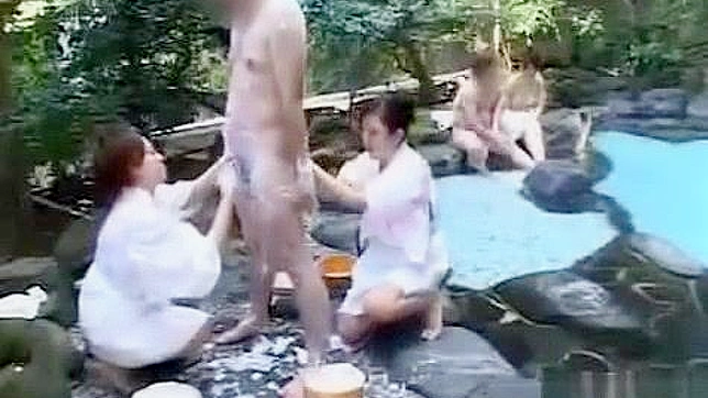 Jav CFNM Massage with Group Handjob at Outdoor Spa in Japan