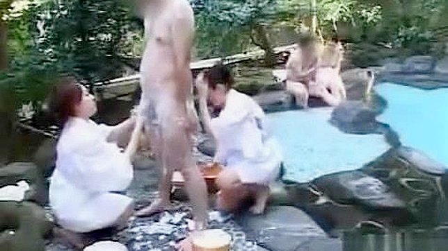 Jav CFNM Massage with Group Handjob at Outdoor Spa in Japan