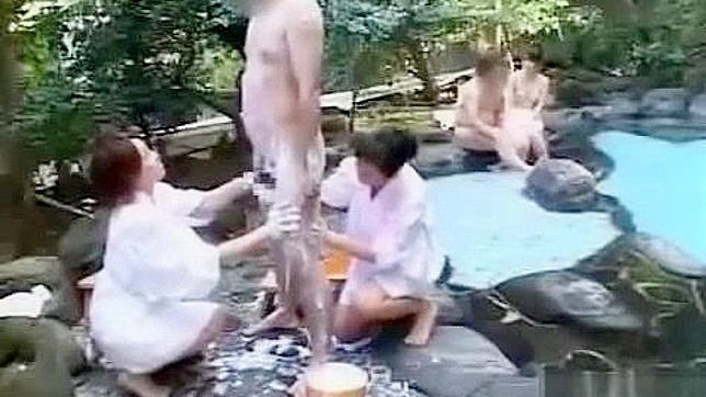 Jav CFNM Massage with Group Handjob at Outdoor Spa in Japan