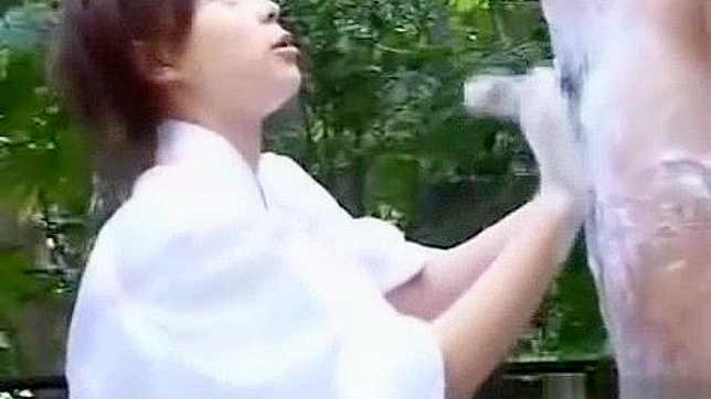 Jav CFNM Massage with Group Handjob at Outdoor Spa in Japan