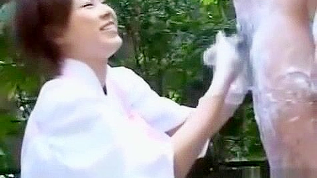 Jav CFNM Massage with Group Handjob at Outdoor Spa in Japan