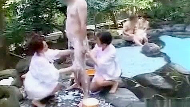 Jav CFNM Massage with Group Handjob at Outdoor Spa in Japan