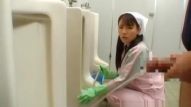 Jav Porn ~ Asian Bathroom Attendant Reveals All in Men's Part4