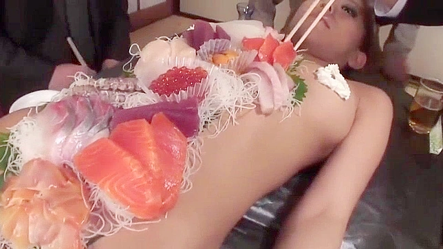 JAV ~ Naked Girl Body Sushi Feast by Business Men, Cam2real