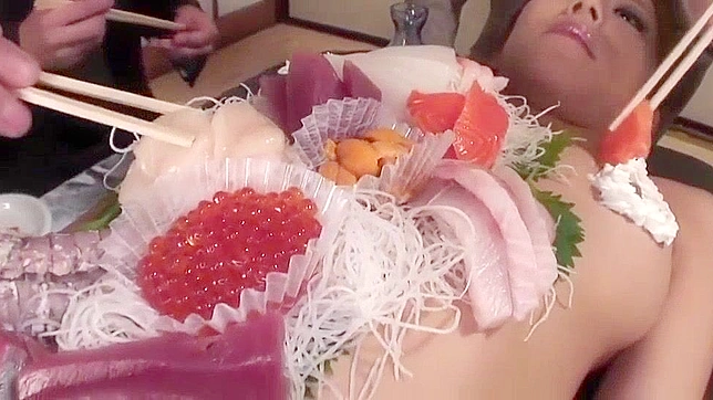 JAV ~ Naked Girl Body Sushi Feast by Business Men, Cam2real