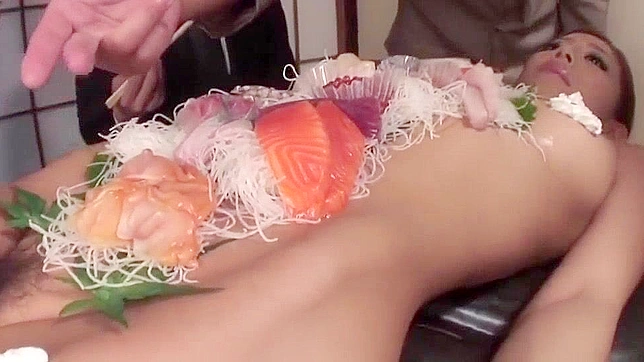 JAV ~ Naked Girl Body Sushi Feast by Business Men, Cam2real