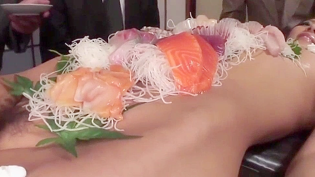 JAV ~ Naked Girl Body Sushi Feast by Business Men, Cam2real