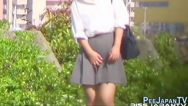 Japanese Peeing Slut Caught in the Act - Oriental Skank's Shameful Moment