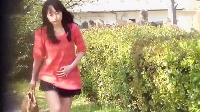 Japanese Peeing Slut Caught in the Act - Oriental Skank's Shameful Moment