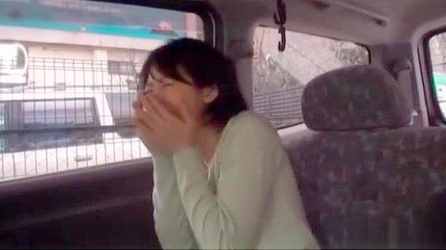 JApanese AV Superstar Fucked with Dildo - Explosive Backseat Action!