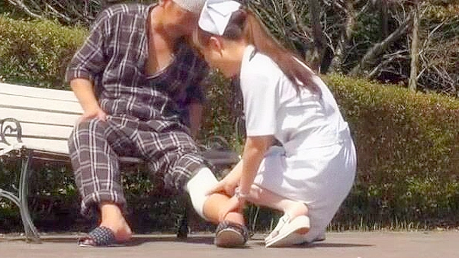 Japanese babe Mai Tsuruta's mind-blowing outdoor nurse JAV clip