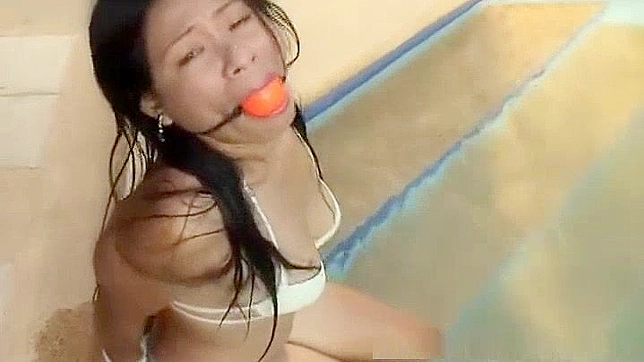 Jav Porn ~ Asian Bondage Slut Bound and Gagged at the Pool