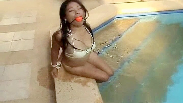 Jav Porn ~ Asian Bondage Slut Bound and Gagged at the Pool