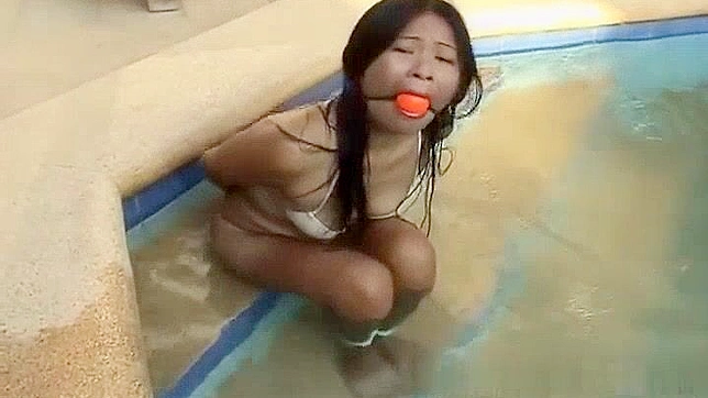 Jav Porn ~ Asian Bondage Slut Bound and Gagged at the Pool