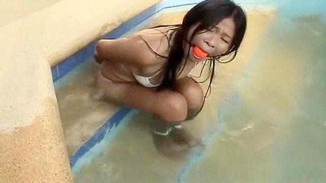 Jav Porn ~ Asian Bondage Slut Bound and Gagged at the Pool