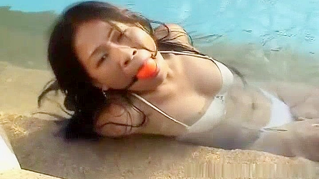 Jav Porn ~ Asian Bondage Slut Bound and Gagged at the Pool