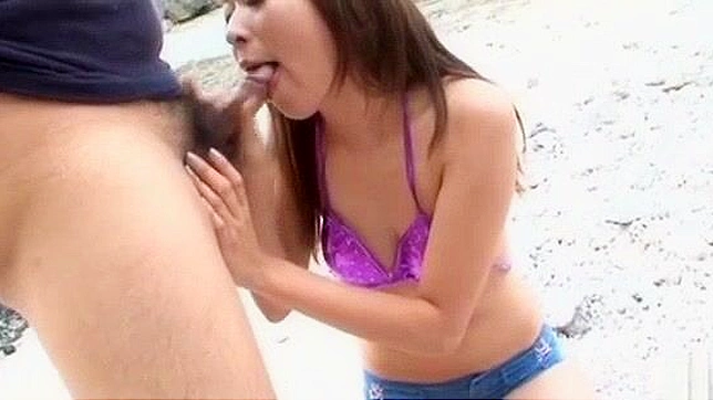 Jav Schoolgirl Risa Misaki Gives Blowjob on the Beach - Exclusive Porn Video