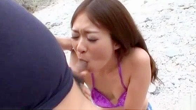 Jav Schoolgirl Risa Misaki Gives Blowjob on the Beach - Exclusive Porn Video